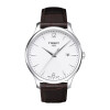 Reloj Tissot Tradition con esfera blanca y correa de cuero marrón Reloj Tissot Tradition con esfera blanca y correa de cuero marrón