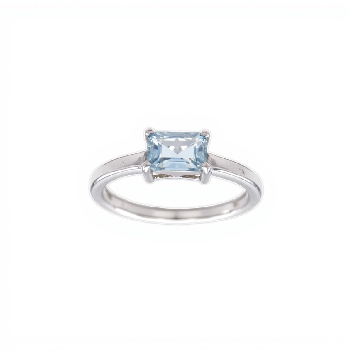Anillo Solitario-Plata rodinada-Piedra Topacio azul-AN2012 - conpiedra 