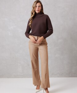 Pantalon Wide Leg Tiro Alto BEIGE
