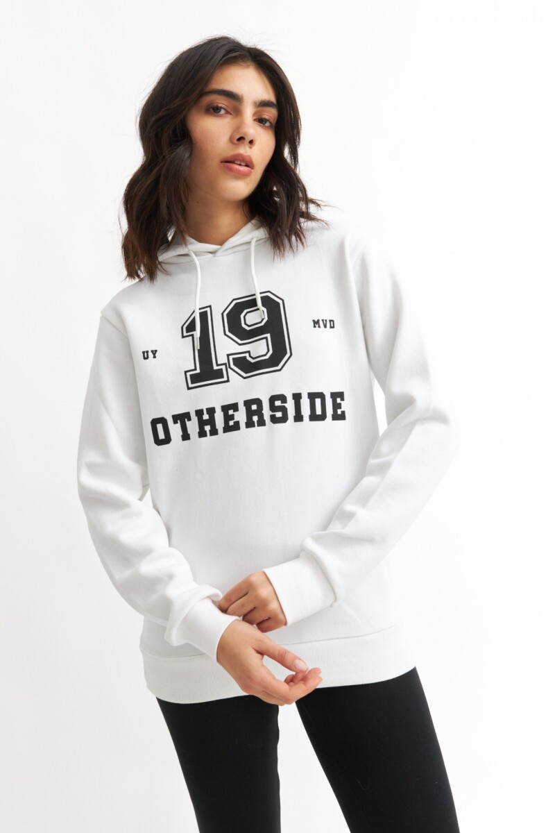 Hoodie estampado - UNISEX BLANCO