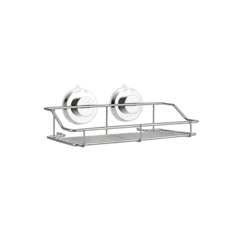 REPISA SOPORTE PARA BAÑO COCINA CON VENTOSA PLATEADO