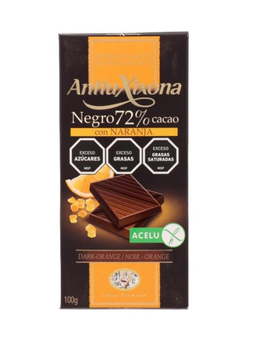 NAT-TABLETA CHOC.NEGRO 72% C/NARANJA 