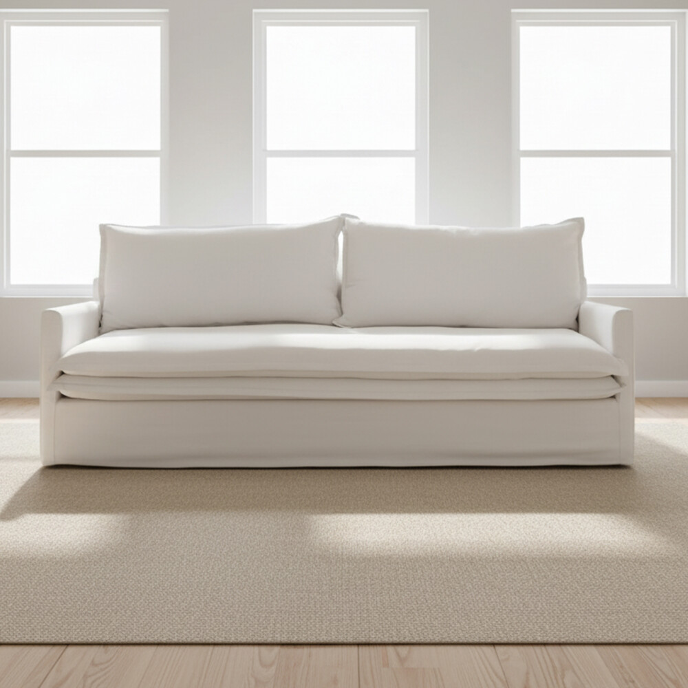 SOFA 4 CUERPOS TELA BLANCO ALASKA