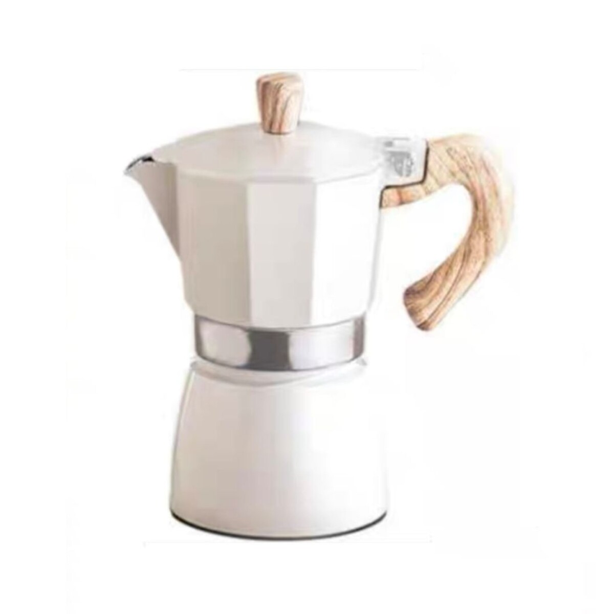 Cafetera Tipo Italiana 6 Tazas Aluminio Cafe Expreso - Cafetera Tipo Italiana 6 Tazas Aluminio Cafe Expreso Blanco 