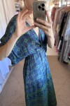 Vestido Manu de seda Tonos azules
