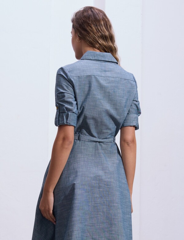 Vestido Camisero Lazo PETROLEO
