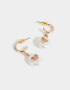 Aros Argollas Con perlas Aros Argolla Con Perla - Dorado