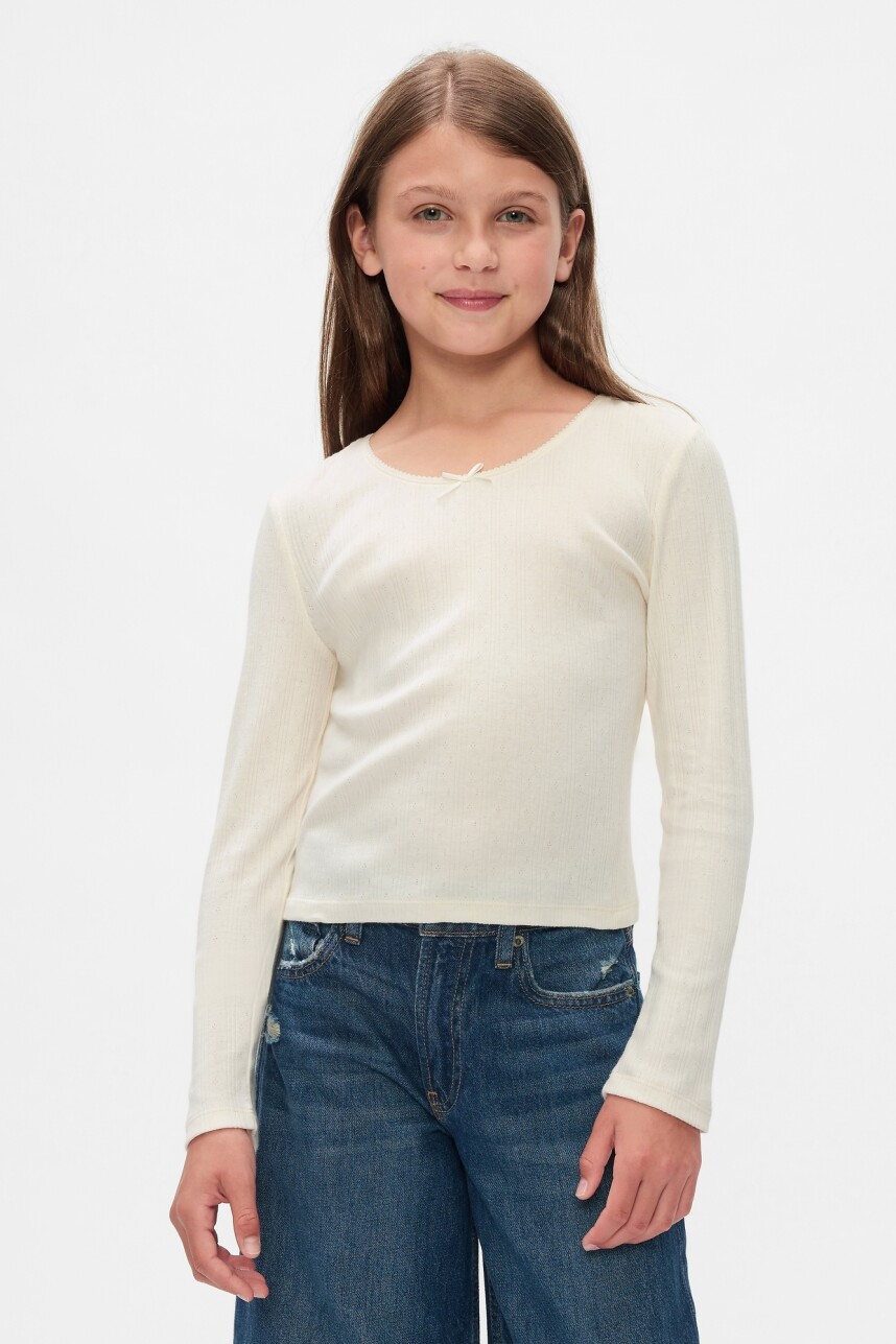 Remera Manga Larga Niña Ivory Frost