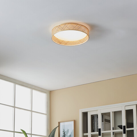 Plafón LED de mimbre 20W 3000K Ø380 LUPPINERIA EG3514