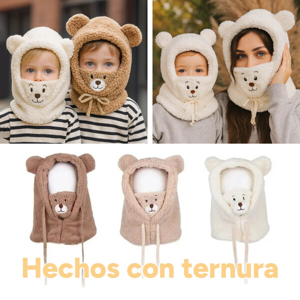 Gorro Pasa Montañas Corderito Orejas Frio Invierno Termico Variante Color Marrón Claro