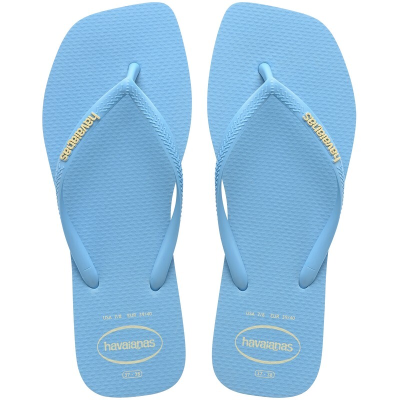 Ojotas Havaianas Slim Square Logo Pop Pp Azul