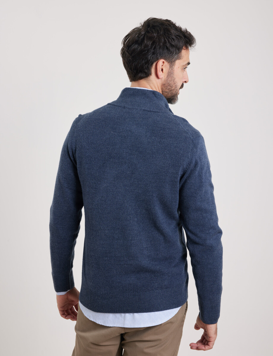 470415 SWEATER MEDIO CIERRE HARRINGTON URBAN Azul Melange