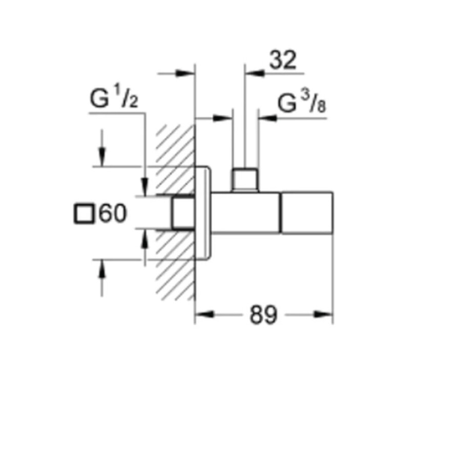 Llave De Corte 1/2» A 3/8» Cromado Línea Eurocube Llave De Corte 1/2» A 3/8» Cromado Línea Eurocube