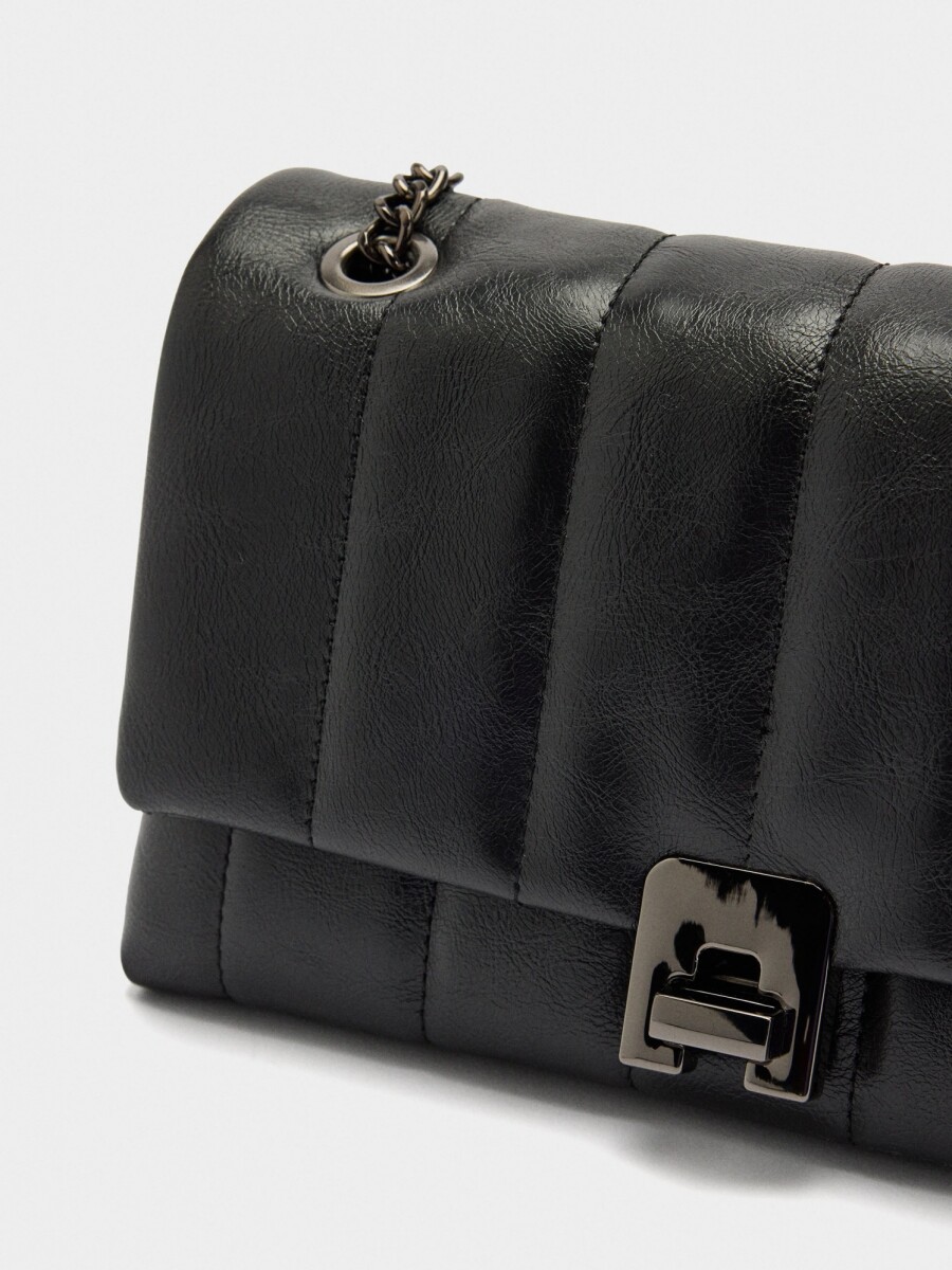 Bolso De Hombro Acolchado negro