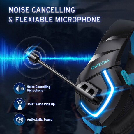 Auricular Gamer Onikuma K1B Led AZUL