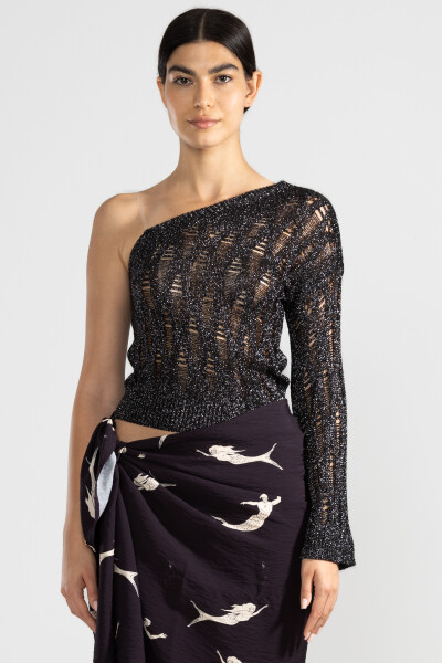 LARA KNIT TOP Negro