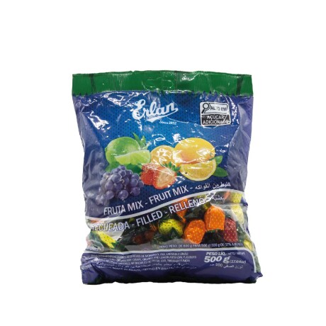 CARAMELO ERLAN SAQUITOS MIX FRUTA 500GRS 100PCS CARAMELO ERLAN SAQUITOS MIX FRUTA 500GRS 100PCS