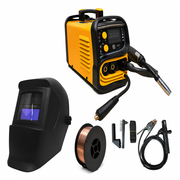 KIT SOLDADORA Y CARETA MIG INVERTER 130A SIN GAS (FLUX) KIT SOLDADORA Y CARETA MIG INVERTER 130A SIN GAS (FLUX)