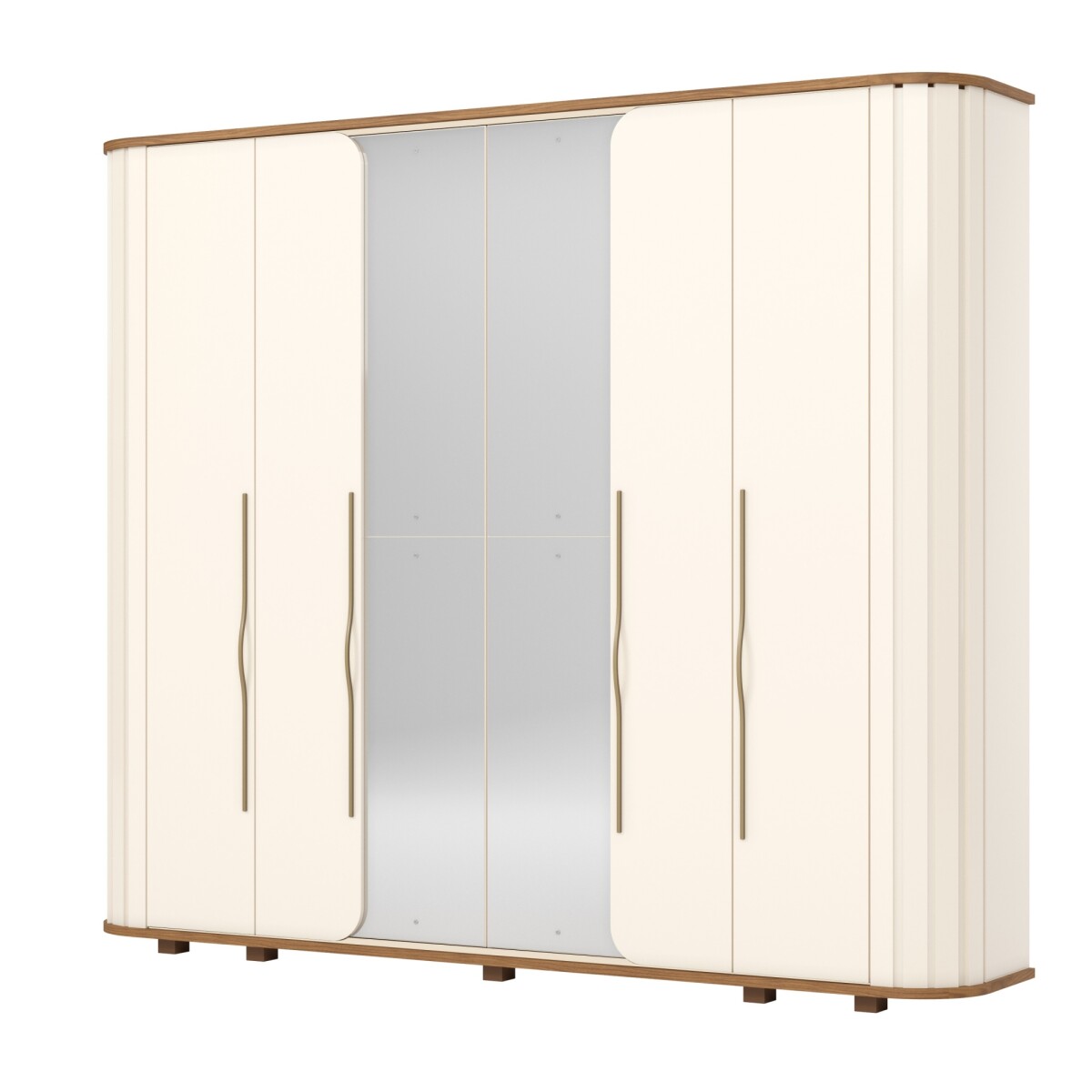 ROPERO PREMIUM 6 PUERTAS 6 CAJONES INTERNOS CON ESPEJO GUARDARROPA CLOSET ARMARIO - OFF WHITE 