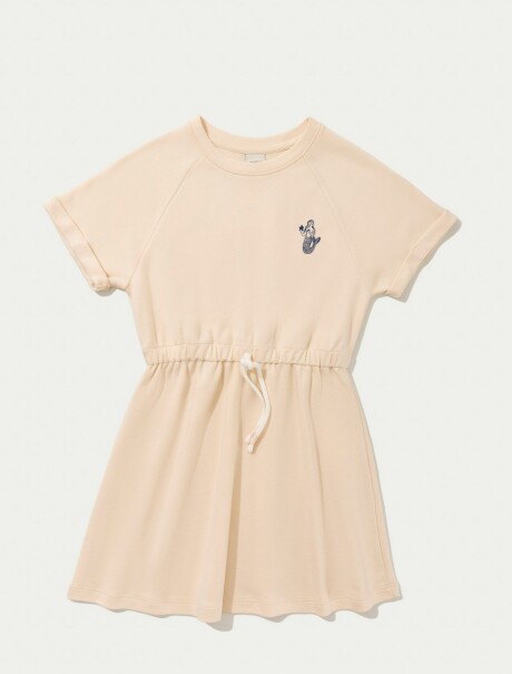VESTIDO CORTO DE CORTE A BEIGE