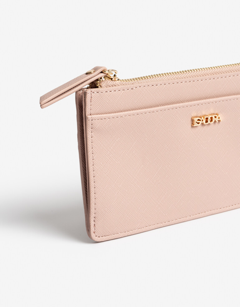 Ficheros Billetera Fichero Rectangular Con Cierre - Rosa Piel