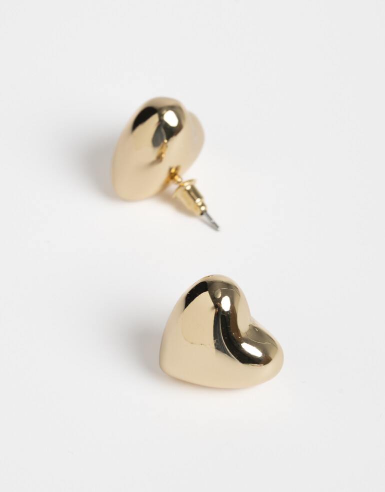 Aros Pasantes Special Price Aros Pasantes Corazón Bold - Dorado