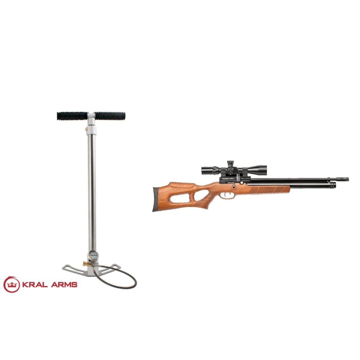 Rifle Chumbera PCP Puncher Nish W Cal 5,5mm + Inflador de mano - Kral Arms 