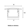 PERFIL LINEAL INDIVIDUAL ALUM EMB 2M 25X14,5MM PERFIL LINEAL INDIVIDUAL ALUM EMB 2M 25X14,5MM