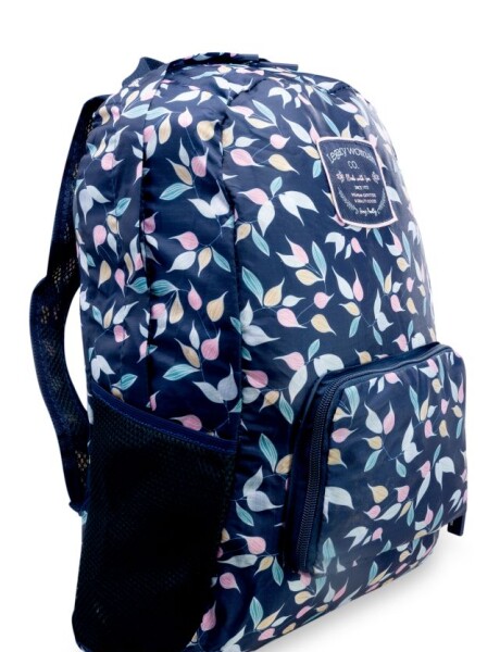 MOCHILA PLEGABLE ESTAMPADA Azul