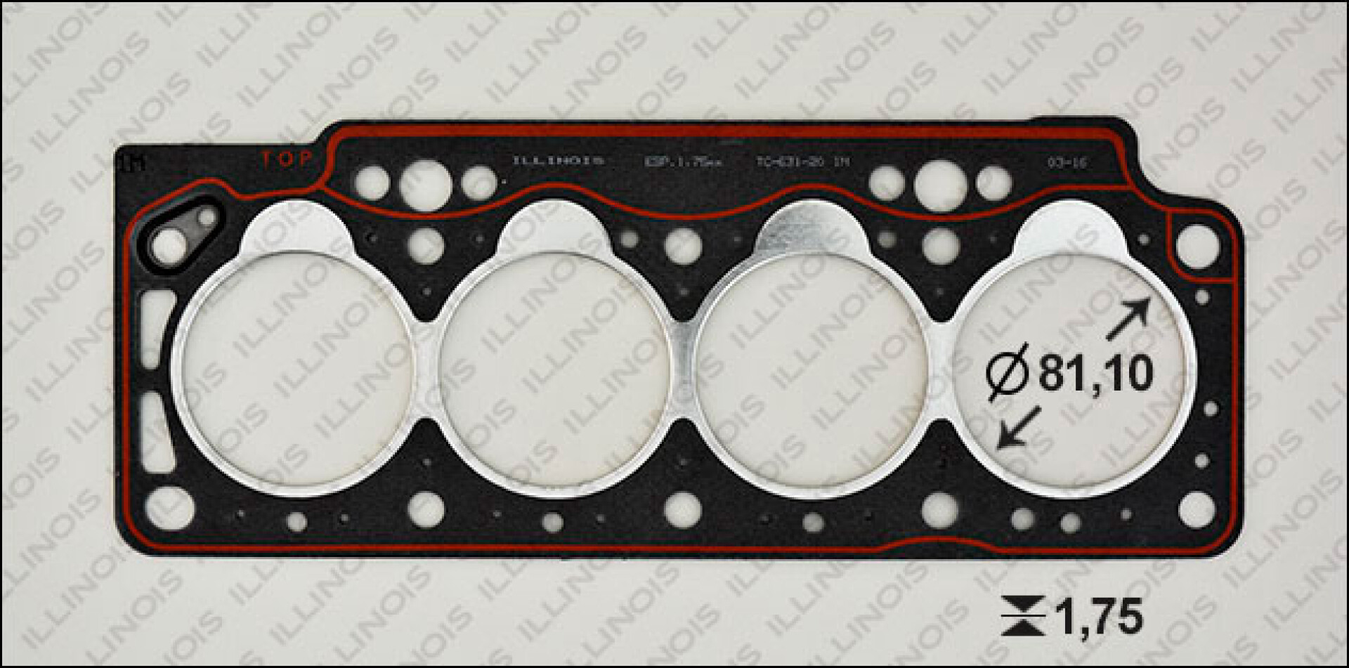 JUNTA RENAULT TAPA CILINDROS MOTOR F8Q 80mm (1M) ILLINOIS 