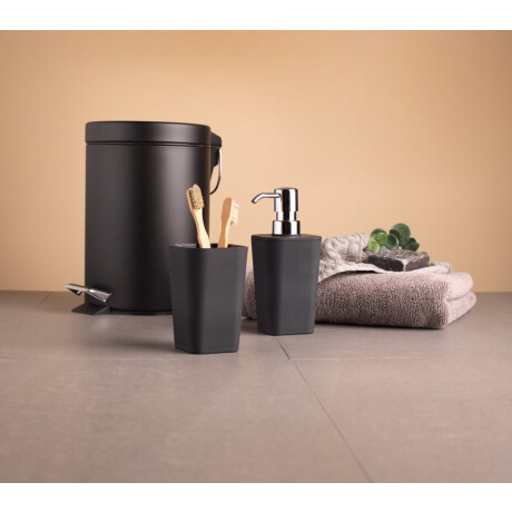Papelera Pedal Mala 3L Metal Recubierto Negro