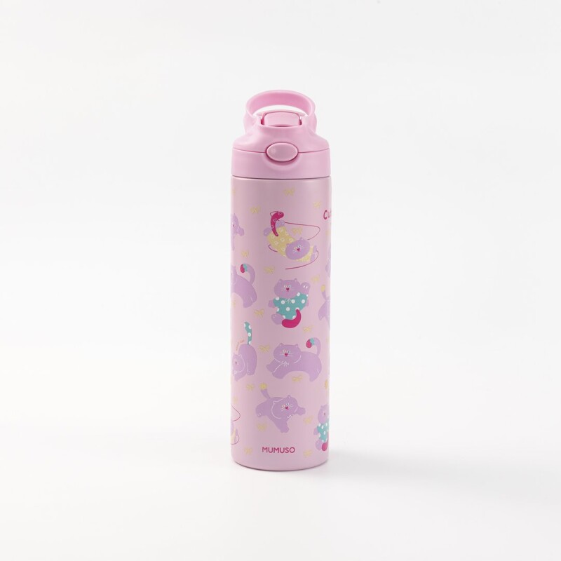BOTELLA TÉRMICA INFANTIL GATO MIMI CON TAPA FLIP (500 ML / ROSA) BOTELLA TÉRMICA INFANTIL GATO MIMI CON TAPA FLIP (500 ML / ROSA)