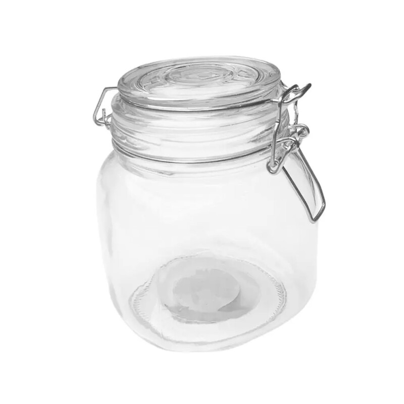 FRASCO BOLLON RECIPIENTE VIDRIO SEMICUADRADO 750ML TAPA BROCHE FRASCO BOLLON RECIPIENTE VIDRIO SEMICUADRADO 750ML TAPA BROCHE
