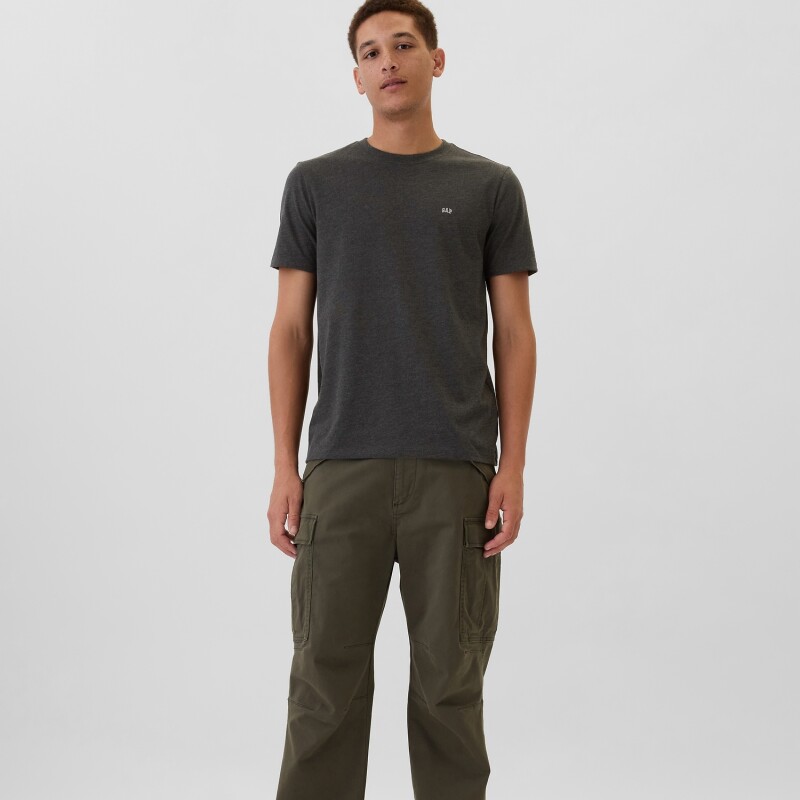 V-FRCH EVERYDAY SOFT MICRO LOGO CREW CHARCOAL HEATHER
