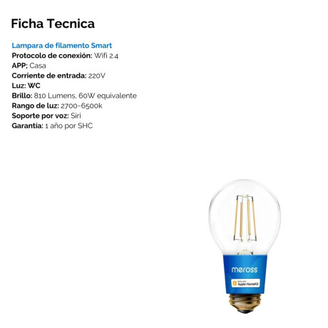Lampara Smart Led Meross Msl100hk Lampara Smart Led Meross Msl100hk