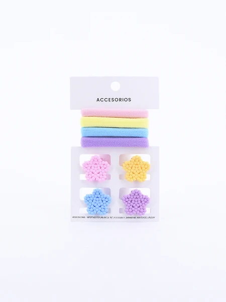 COLERO + BROCHE PACK X 8 MULTICOLOR