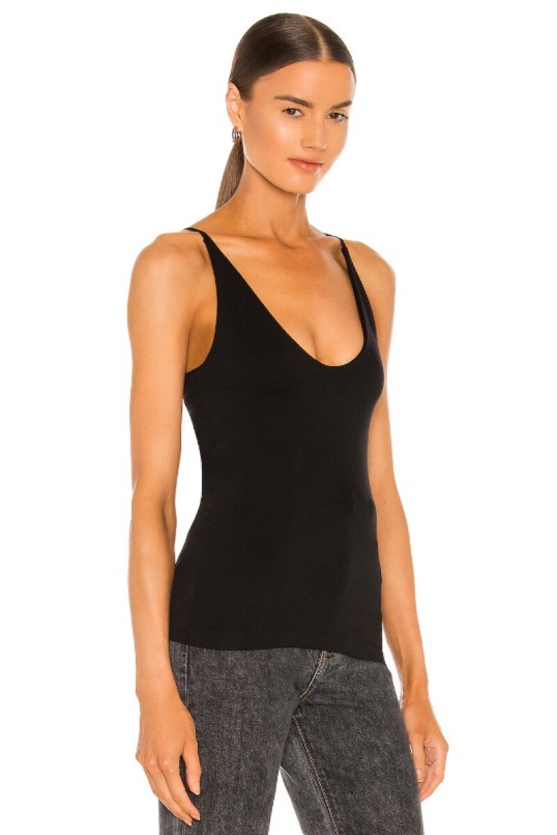 Top Cuello V Negro
