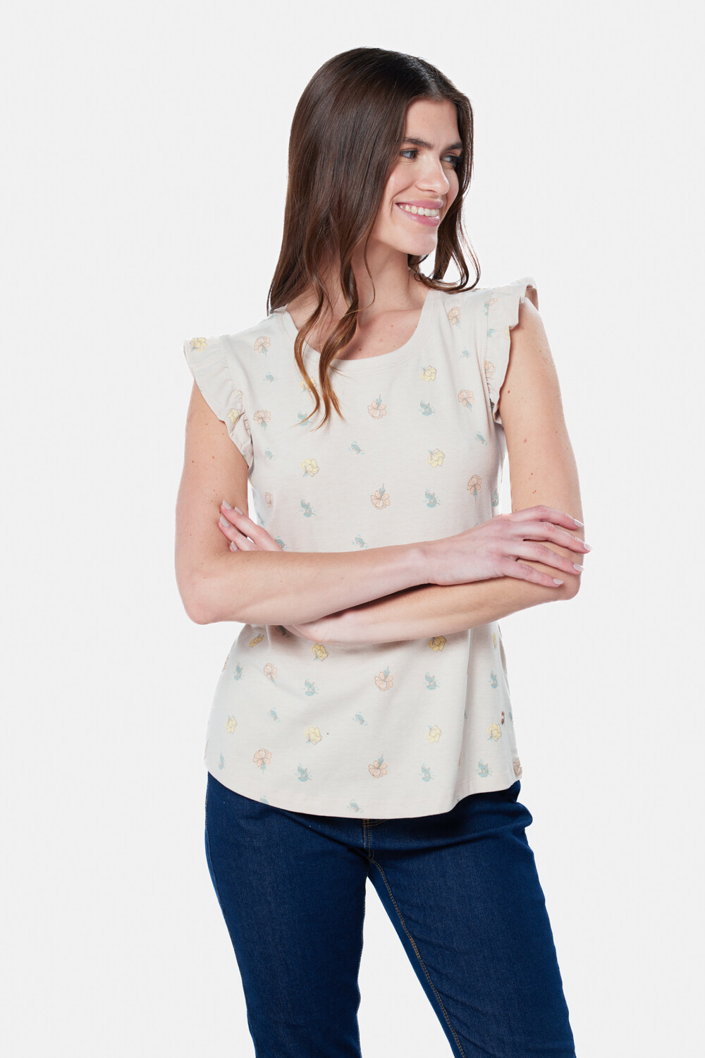 REMERA ESTAMPADA Beige