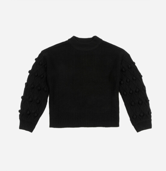 Sweater con estructura en mangas NEGRO