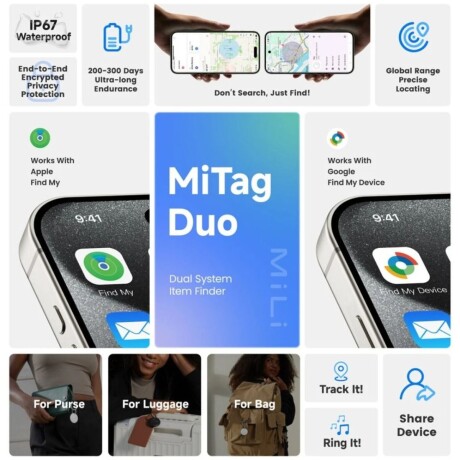 Localizador Mili MiTag X1 para iOS y Android V01