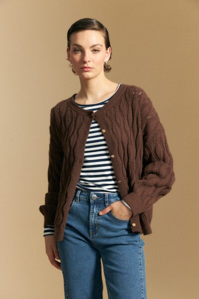 CARDIGAN NORI Marrón Corteza