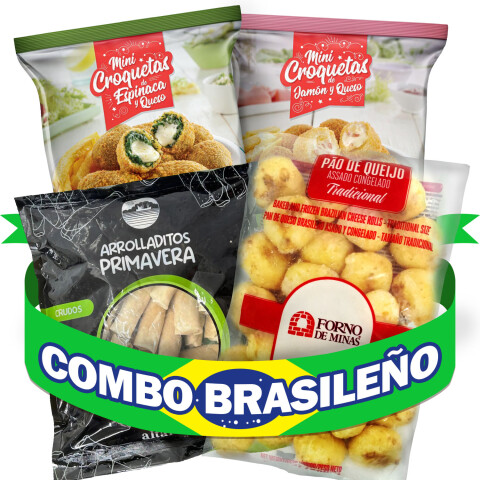 Combo Brasileño - Pan de Queso, Arrolladitos Primavera, Mini Croquetas de Jamón & Queso y de Espinaca & Queso Combo Brasileño - Pan de Queso, Arrolladitos Primavera, Mini Croquetas de Jamón & Queso y de Espinaca & Queso