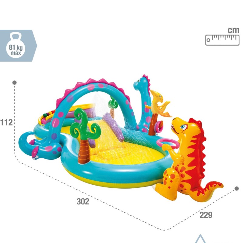 INTEX PISCINA CENTRO JUEGO INFLABLE CON DINOSAURIOS 302 X 229 X 112 CMS 280 LTS Intex Piscina Centro Juego Inflable Con Dinosaurios 302 X 229 X 112 Cms 280 Lts