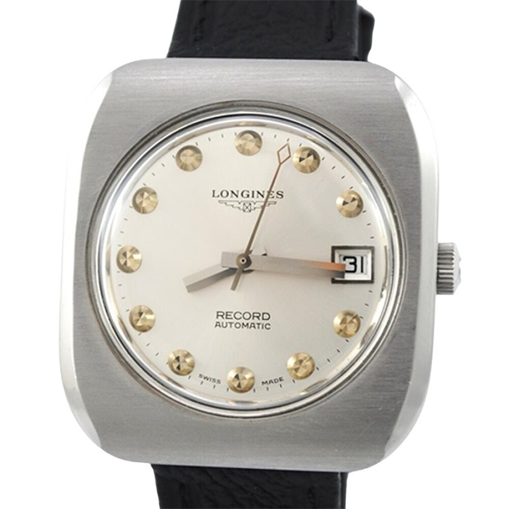 Reloj De Acero Vintage Longines Record Automático Años 1970, Calibre 1955-2 Reloj De Acero Vintage Longines Record Automático Años 1970, Calibre 1955-2