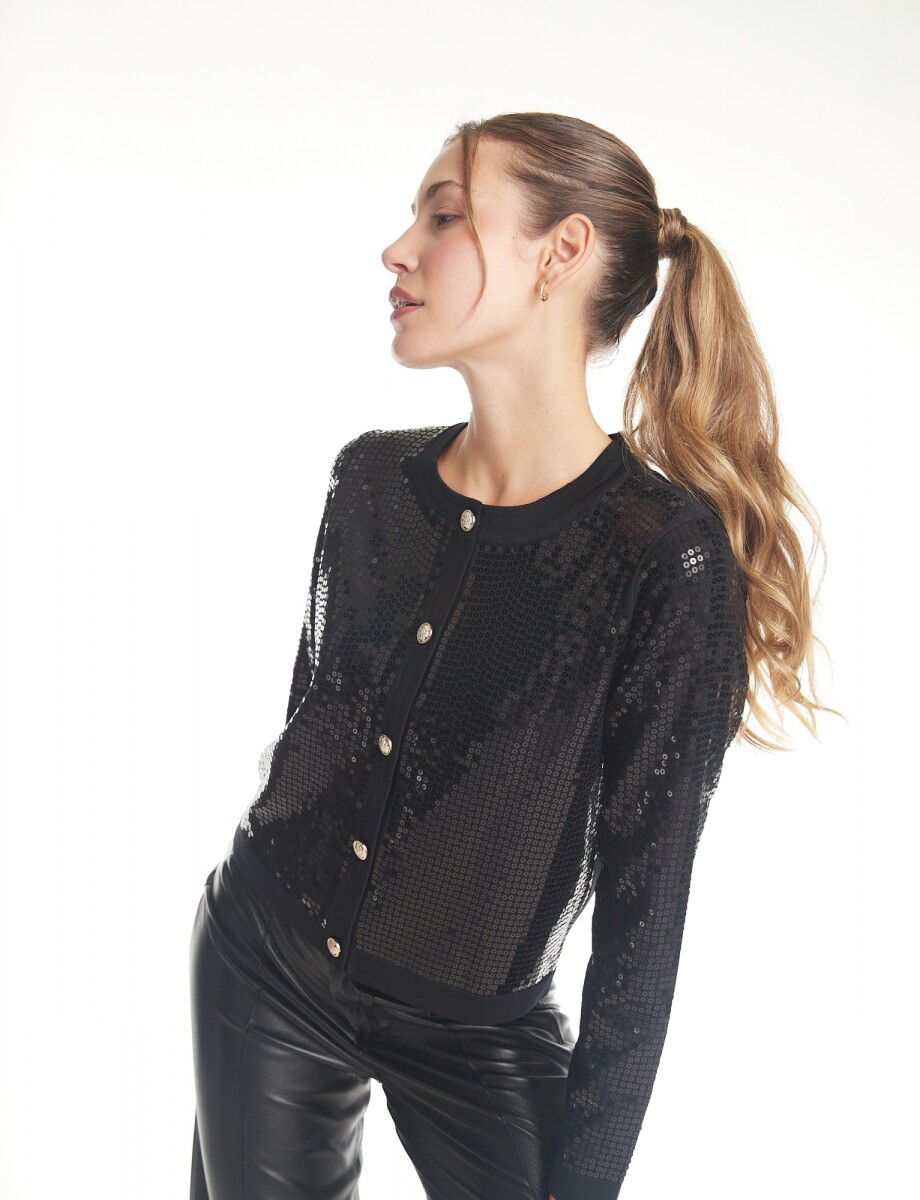 Cardigan Lentejuelas - Negro 
