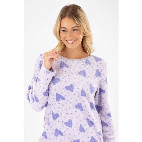 Pijama fluffy heart Lila