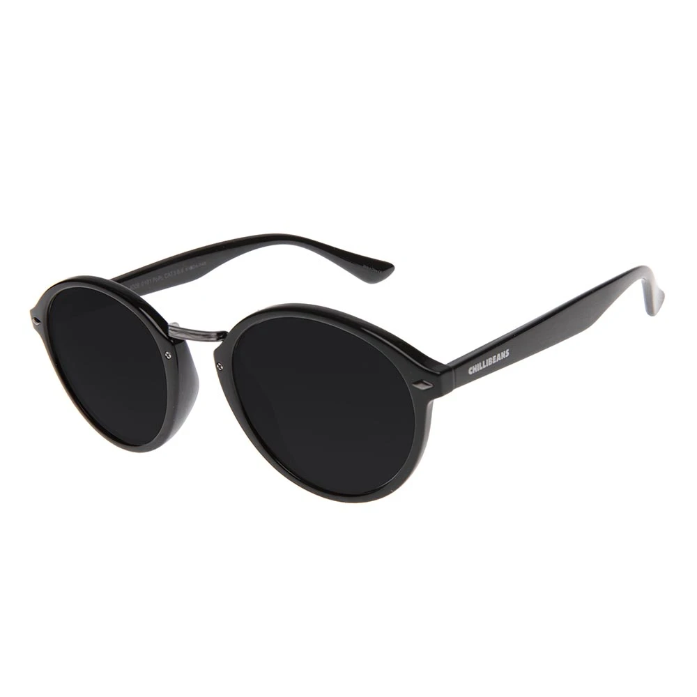 Lentes De Sol Chilli Beans Redondo - Unisex Negro/Negro