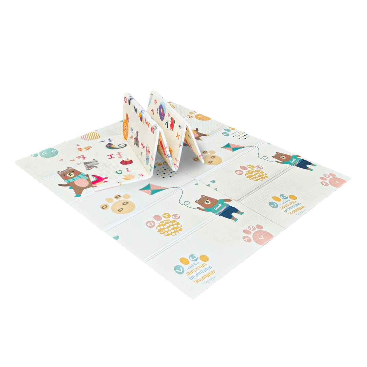 Alfombra Antigolpe Niños Bebe Colchoneta Plegable Infantil - Variante Diseño Osos Abc 