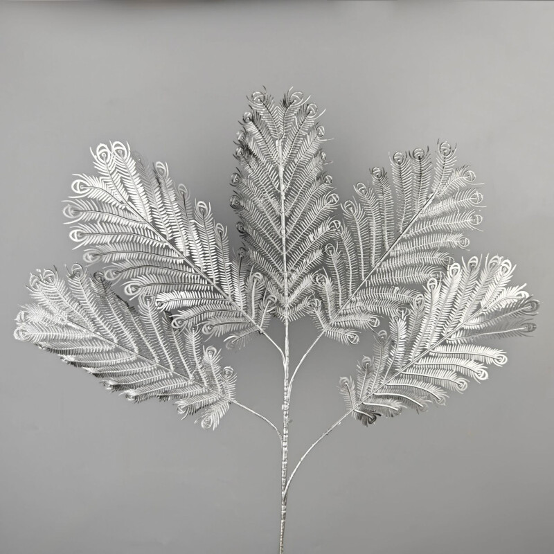 Deco Pluma de Feniz Plateado