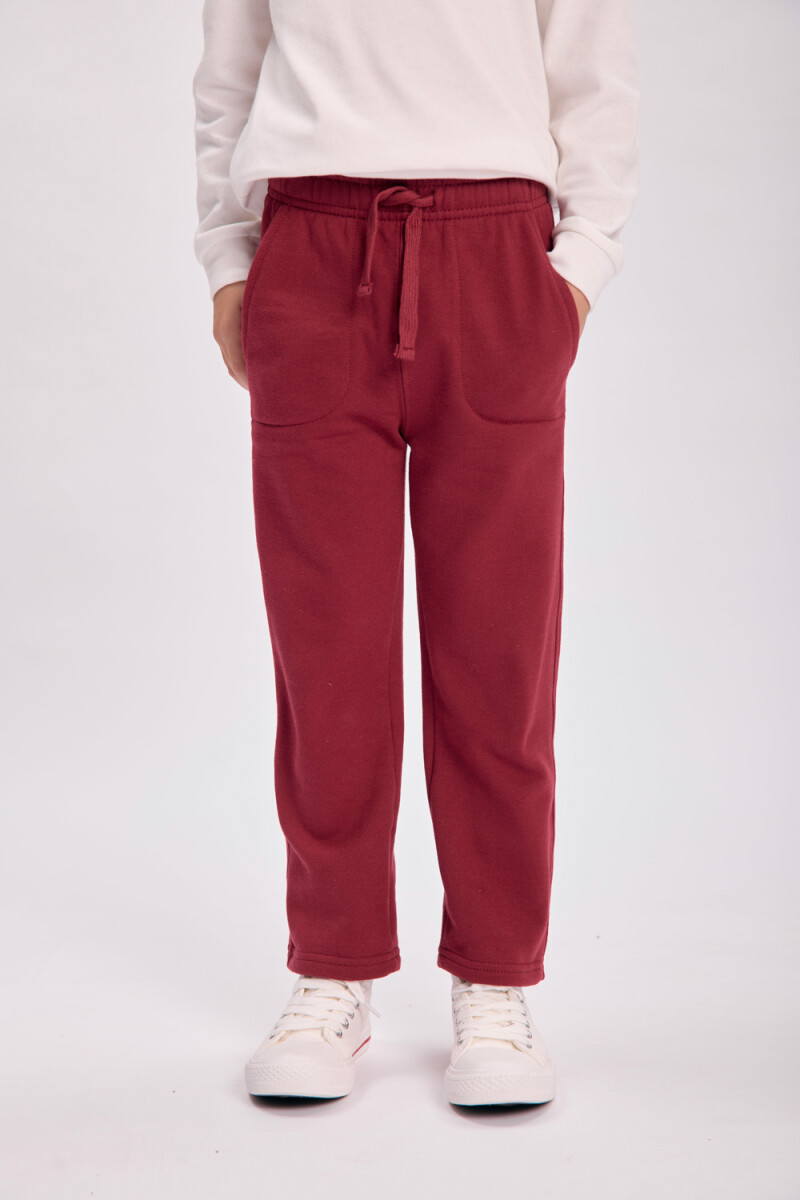 Pantalón deportivo recto - Bordó 